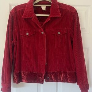 J. Jill Women's Red Corduroy Jean Jacket